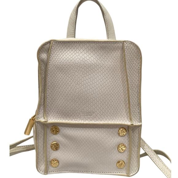 Hammitt Hunter Mini Backpack In Marshmallow White Snake Gold Hardware Handbag - Picture 4 of 16